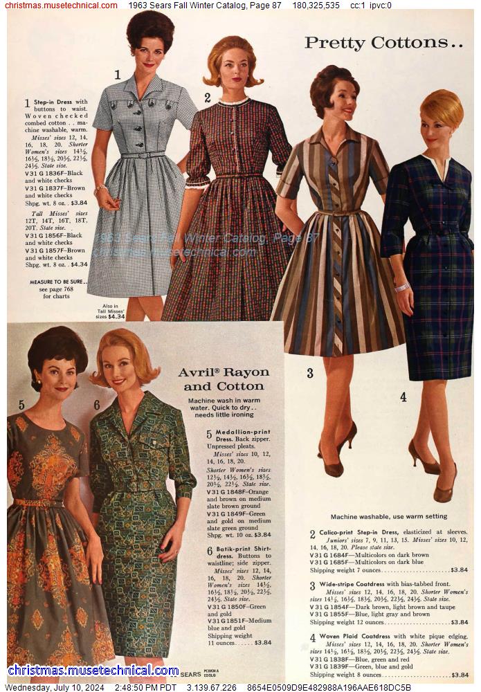 1963 Sears Fall Winter Catalog, Page 87