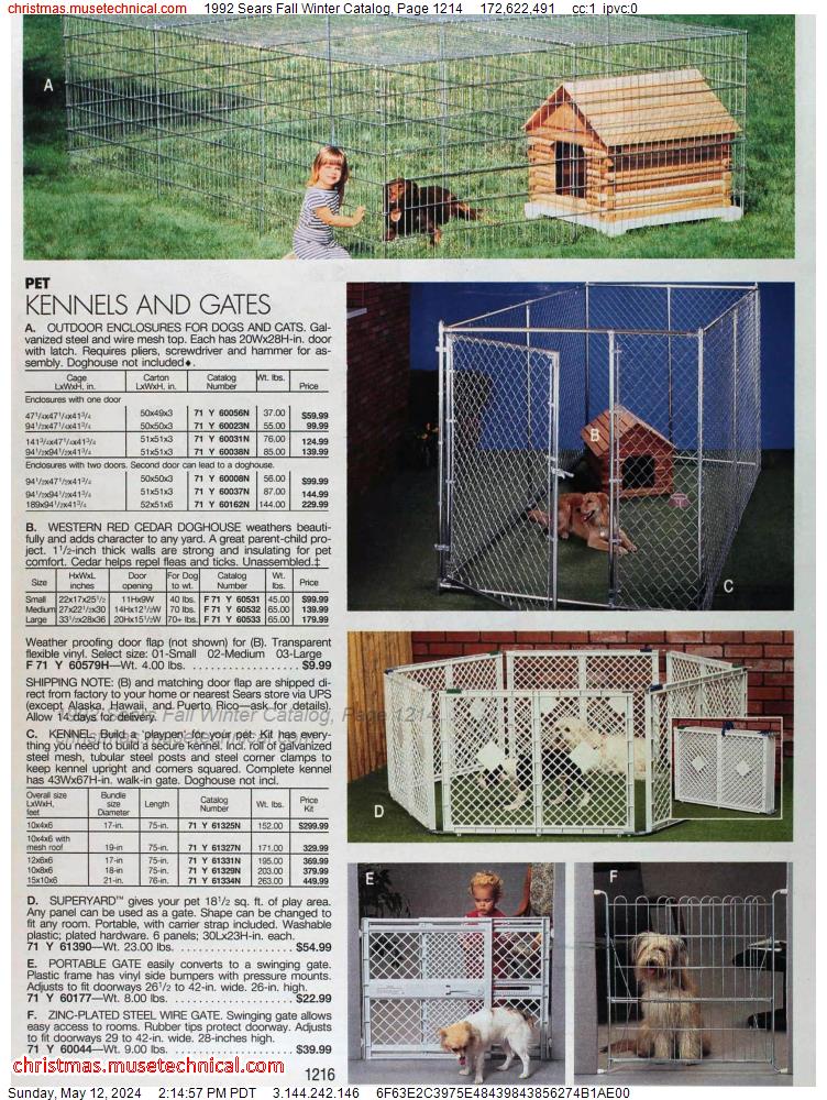 1992 Sears Fall Winter Catalog, Page 1214