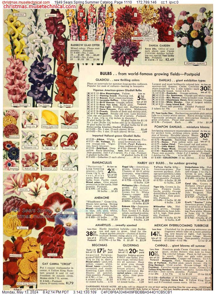 1949 Sears Spring Summer Catalog, Page 1110