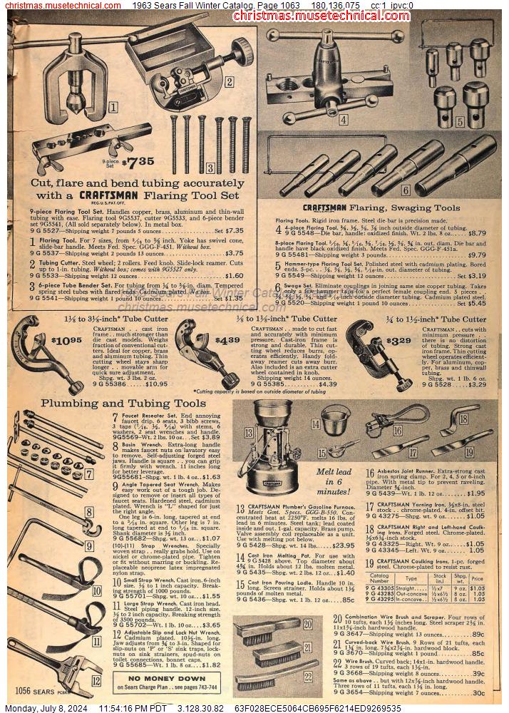 1963 Sears Fall Winter Catalog, Page 1063
