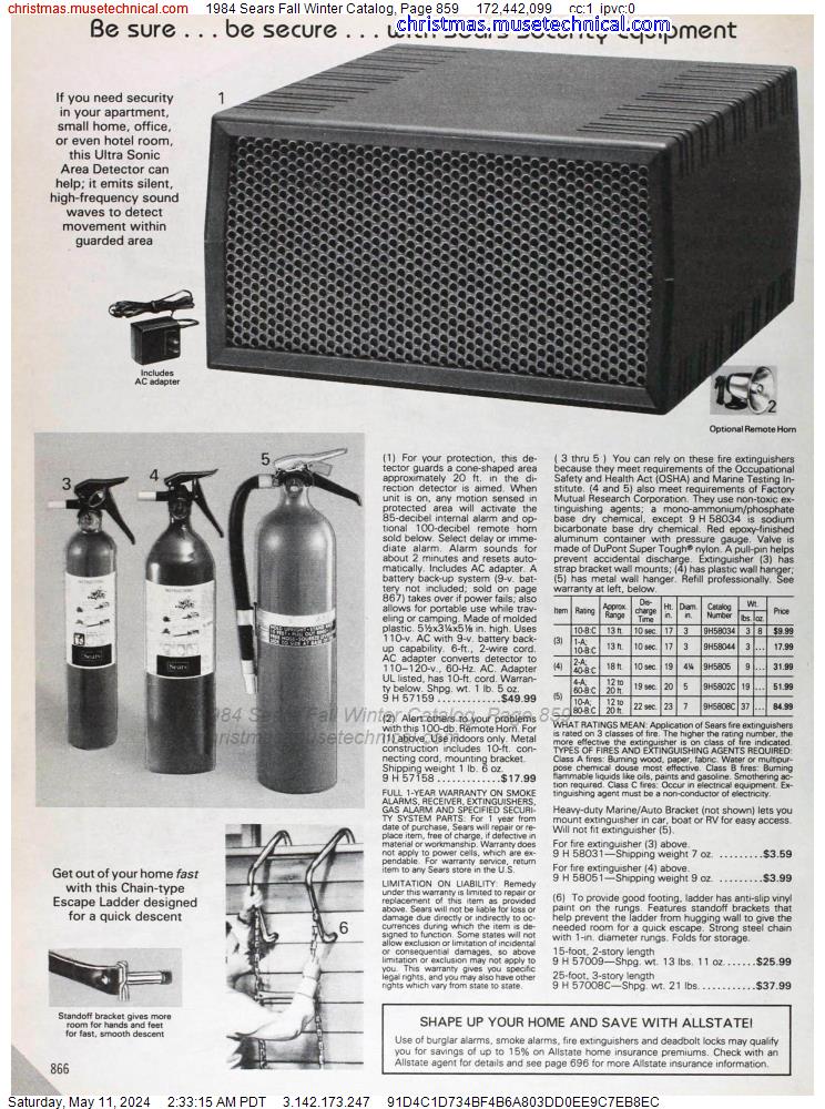 1984 Sears Fall Winter Catalog, Page 859