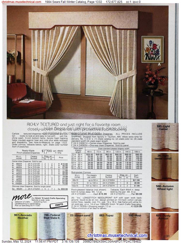 1984 Sears Fall Winter Catalog, Page 1332