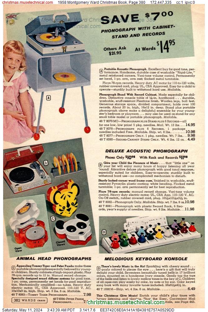 1958 Montgomery Ward Christmas Book, Page 380