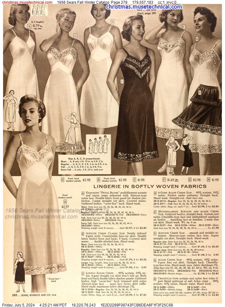 1956 Sears Fall Winter Catalog, Page 278