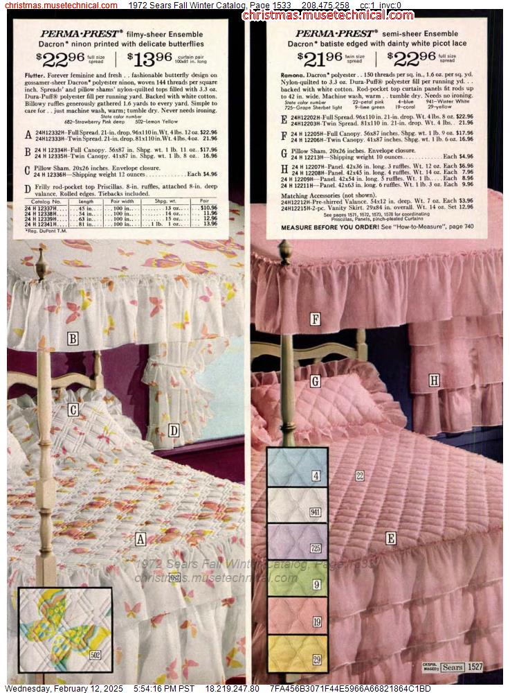 1972 Sears Fall Winter Catalog, Page 1533