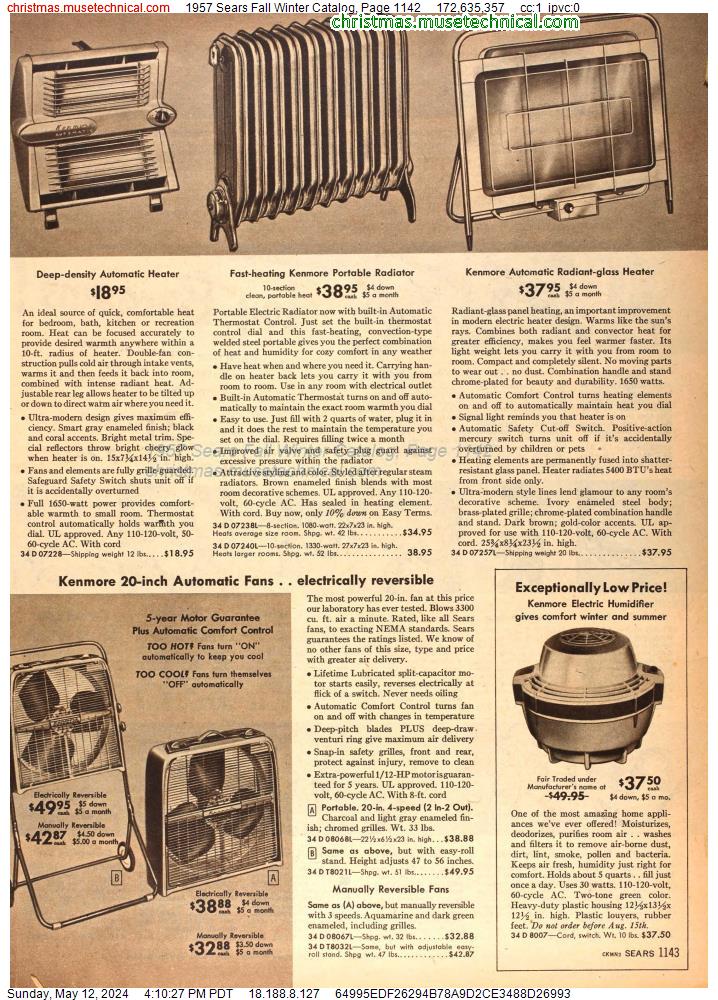 1957 Sears Fall Winter Catalog, Page 1142