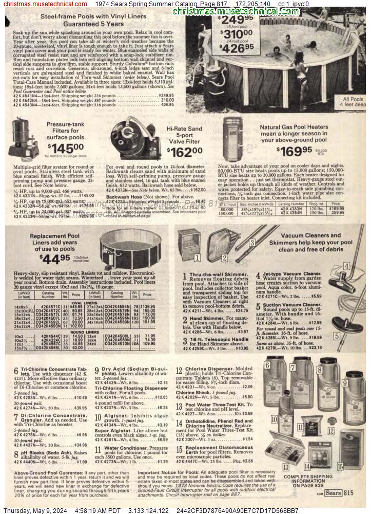 1974 Sears Spring Summer Catalog, Page 817