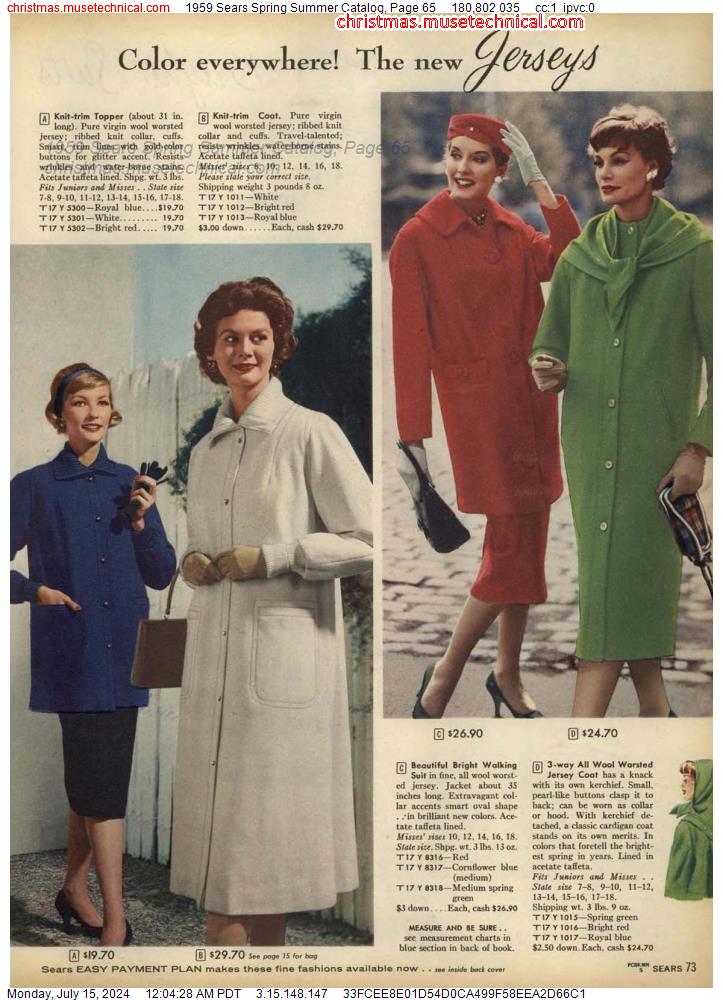 1959 Sears Spring Summer Catalog, Page 65
