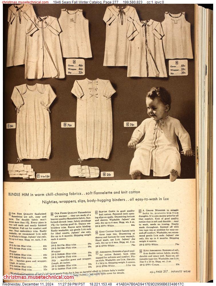 1946 Sears Fall Winter Catalog, Page 277