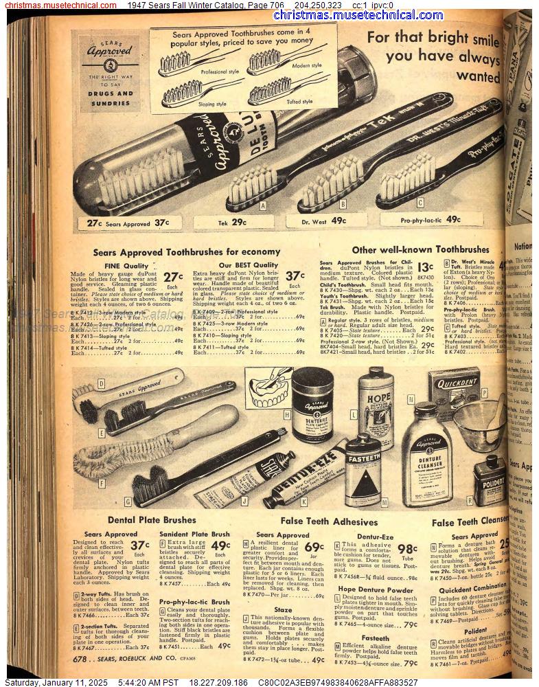 1947 Sears Fall Winter Catalog, Page 706