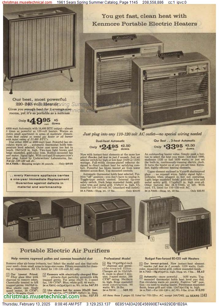 1961 Sears Spring Summer Catalog, Page 1145