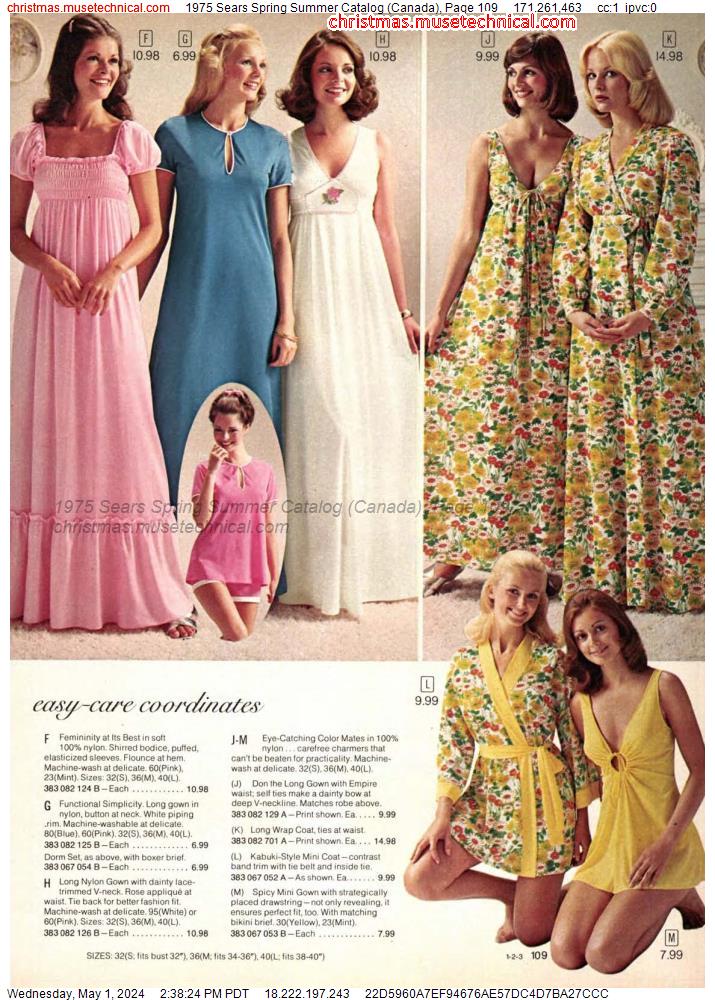 1975 Sears Spring Summer Catalog (Canada), Page 109