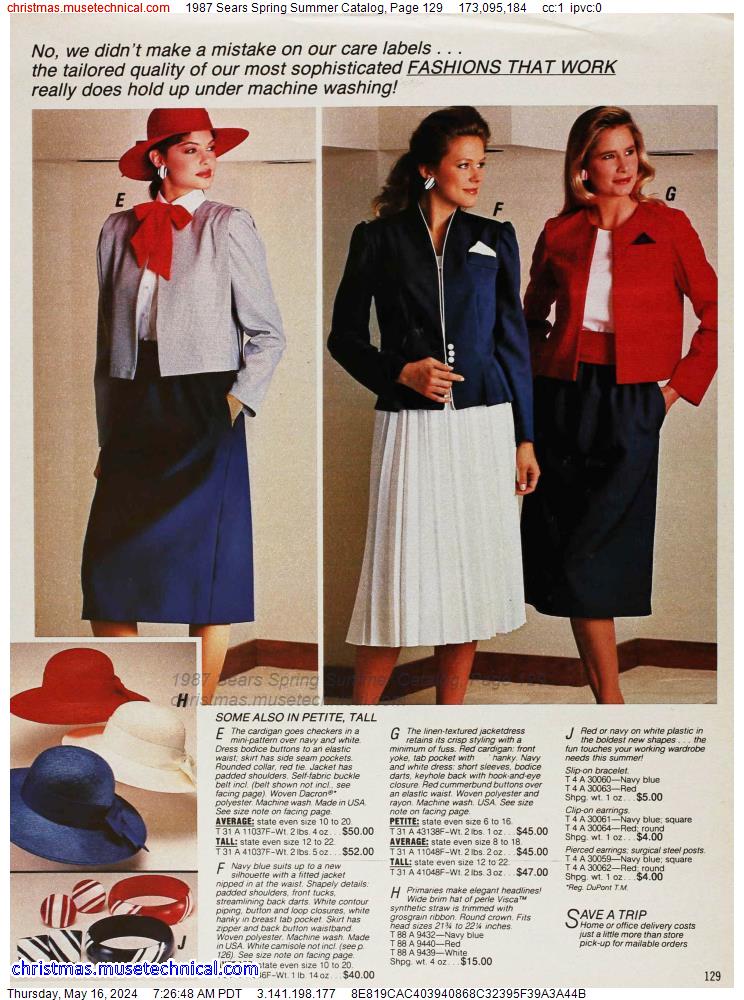1987 Sears Spring Summer Catalog, Page 129