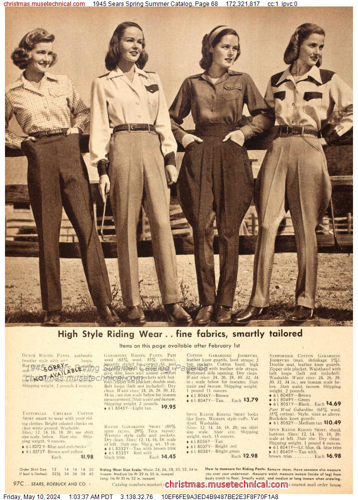 1945 Sears Spring Summer Catalog, Page 68