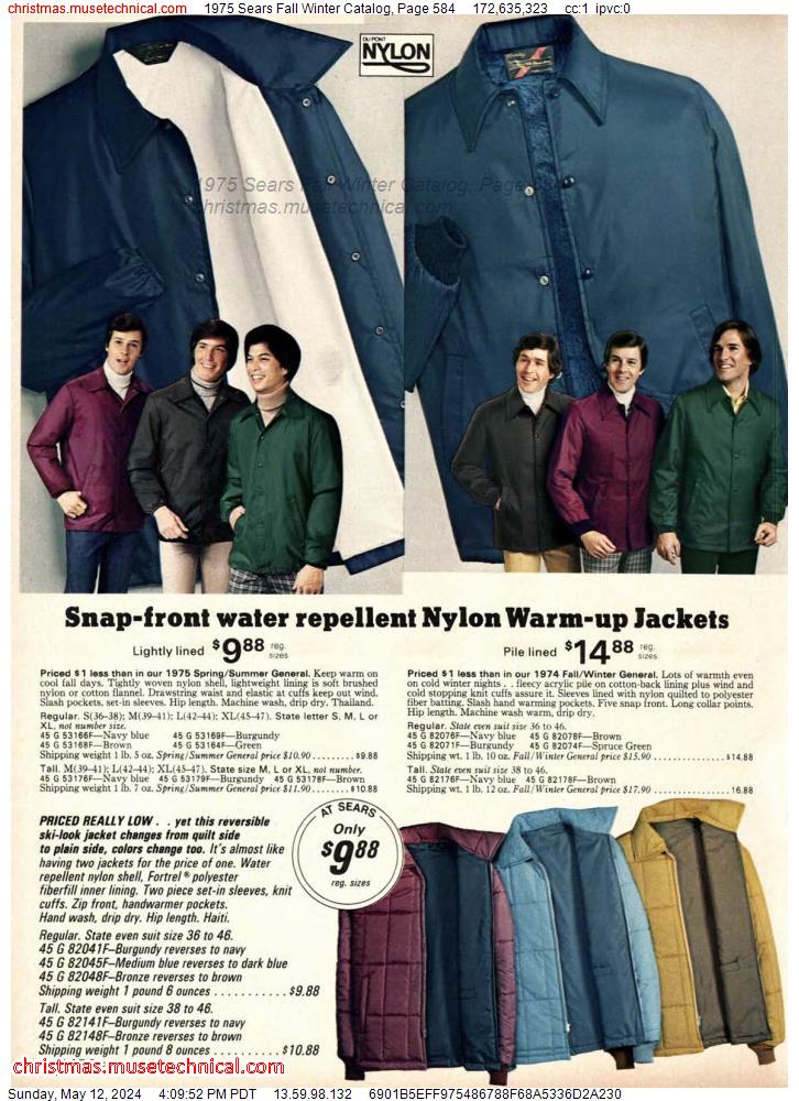1975 Sears Fall Winter Catalog, Page 584