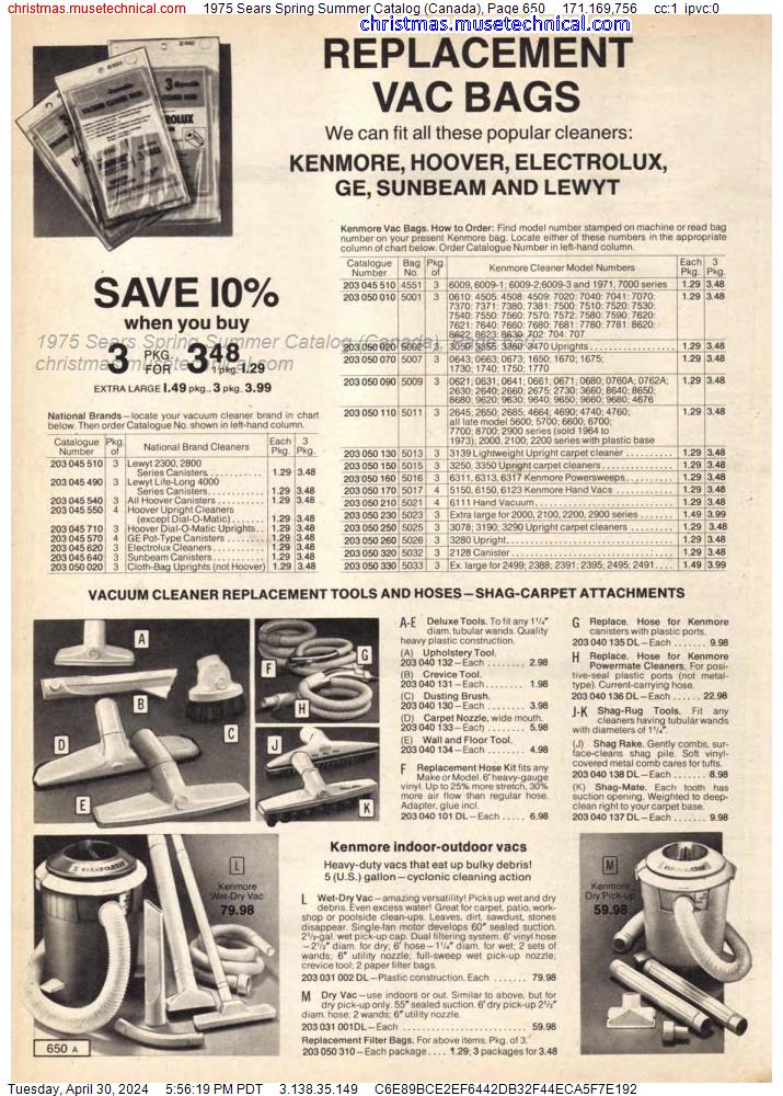 1975 Sears Spring Summer Catalog (Canada), Page 650
