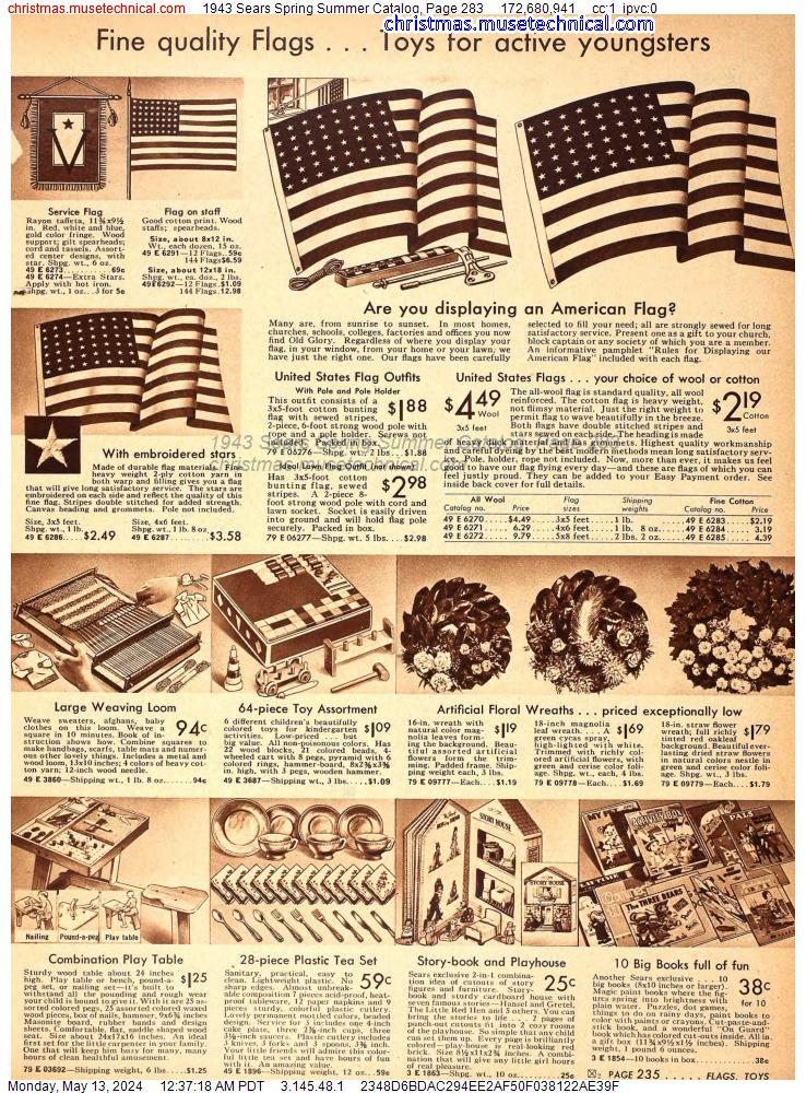 1943 Sears Spring Summer Catalog, Page 283