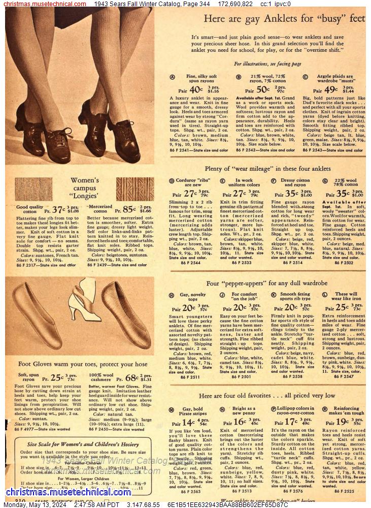 1943 Sears Fall Winter Catalog, Page 344