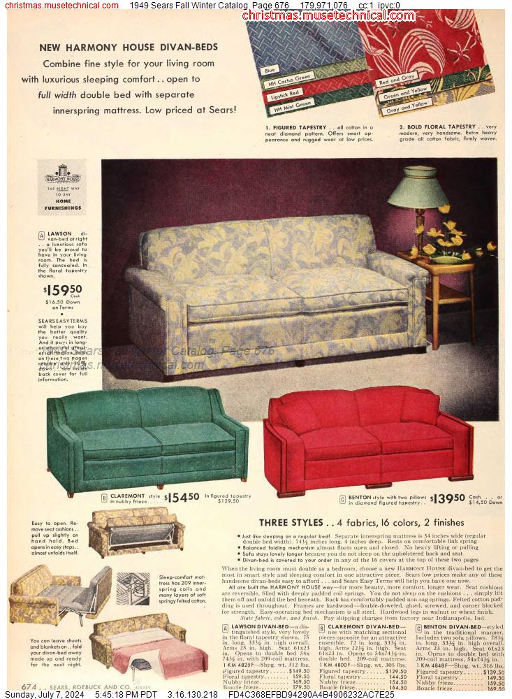 1949 Sears Fall Winter Catalog, Page 676