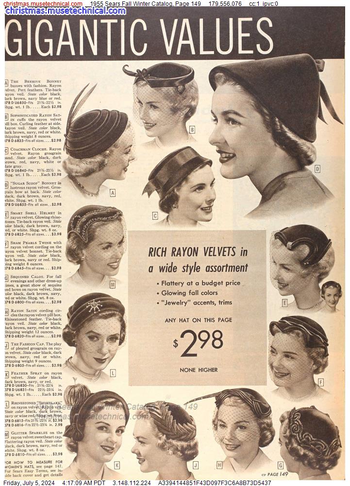 1955 Sears Fall Winter Catalog, Page 149