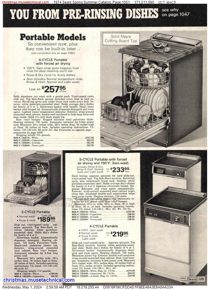 1974 Sears Spring Summer Catalog, Page 1051