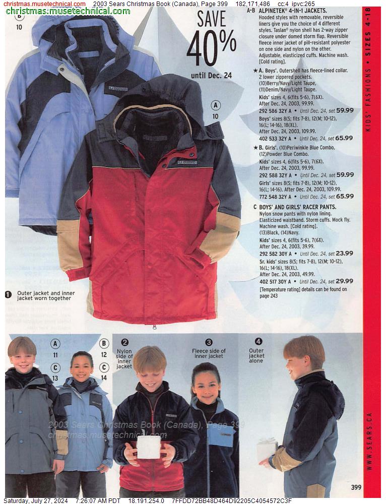 2003 Sears Christmas Book (Canada), Page 399