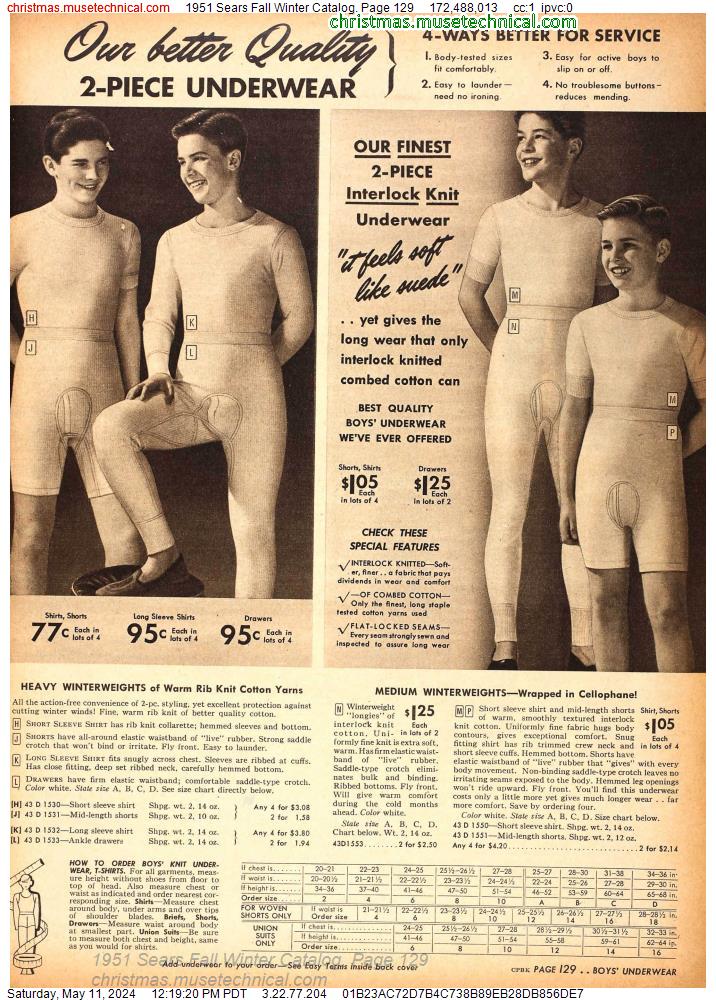 1951 Sears Fall Winter Catalog, Page 129