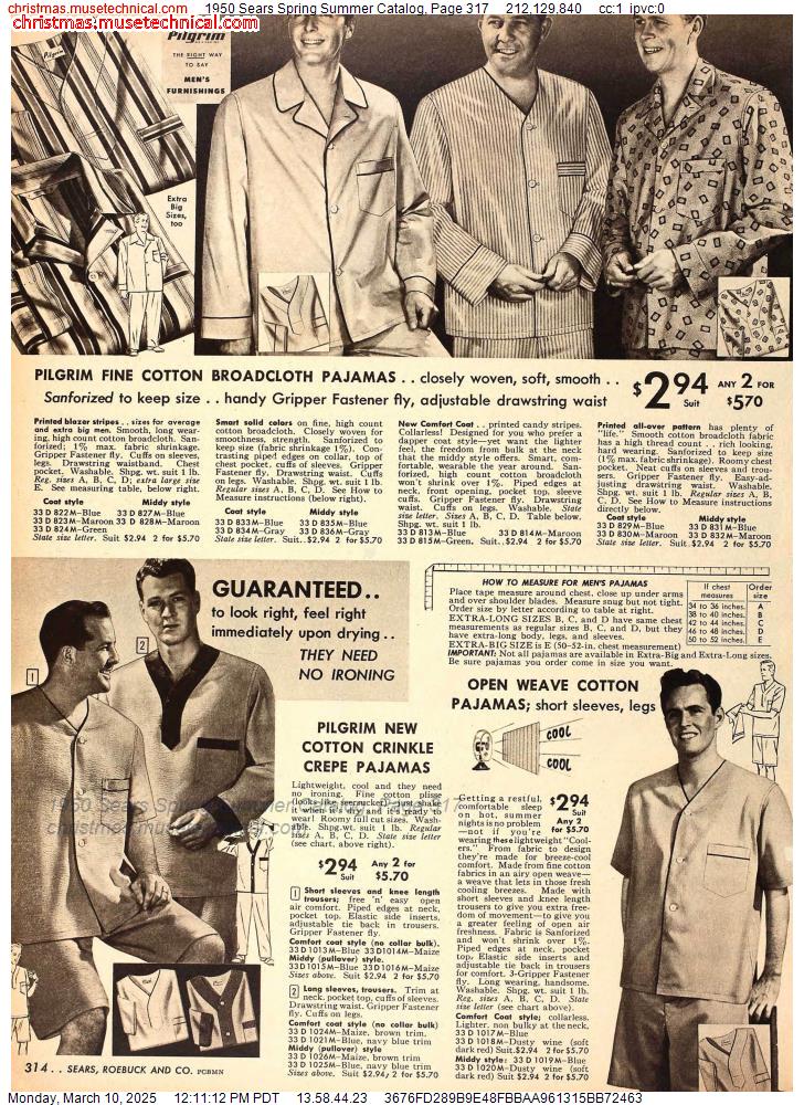 1950 Sears Spring Summer Catalog, Page 317