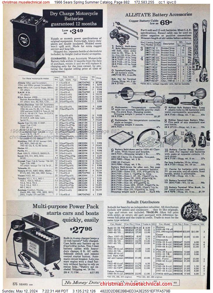 1966 Sears Spring Summer Catalog, Page 882