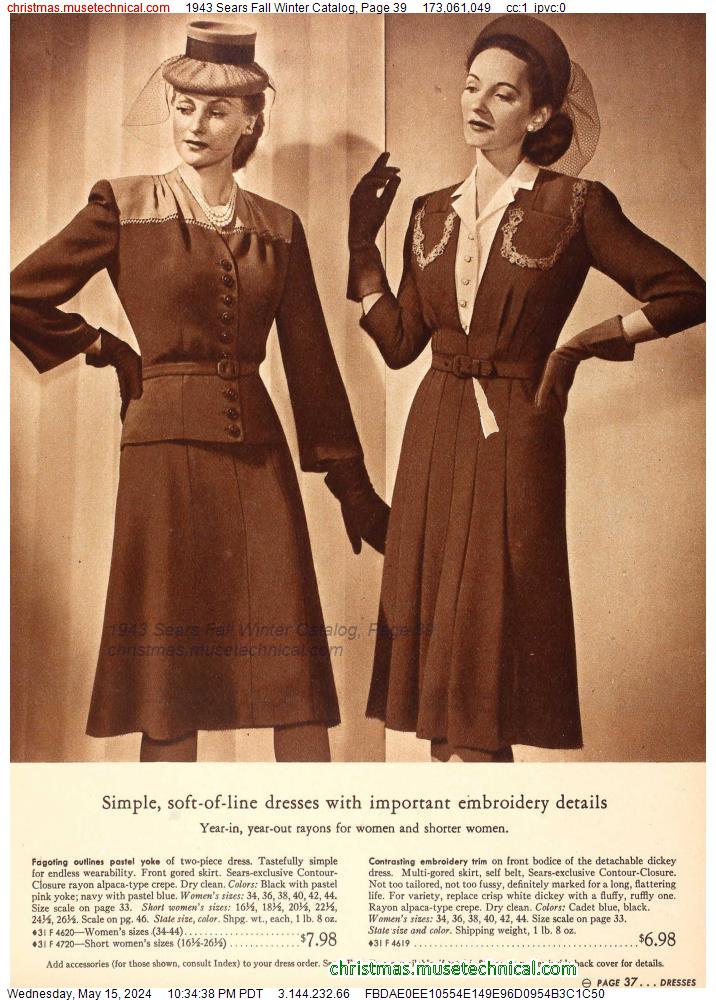 1943 Sears Fall Winter Catalog, Page 39