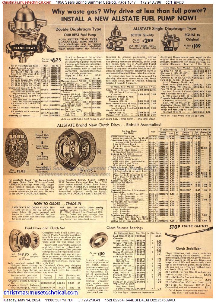 1956 Sears Spring Summer Catalog, Page 1047