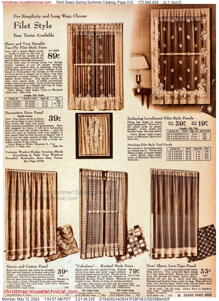 1940 Sears Spring Summer Catalog, Page 512