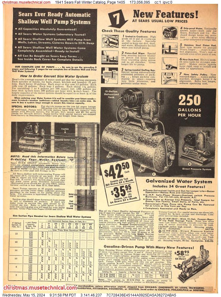 1941 Sears Fall Winter Catalog, Page 1405