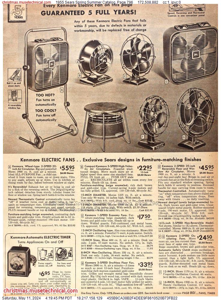 1955 Sears Spring Summer Catalog, Page 796
