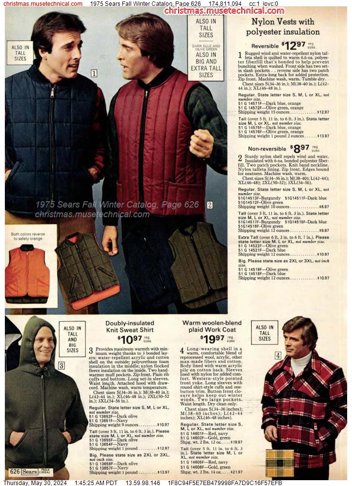 1975 Sears Fall Winter Catalog, Page 626