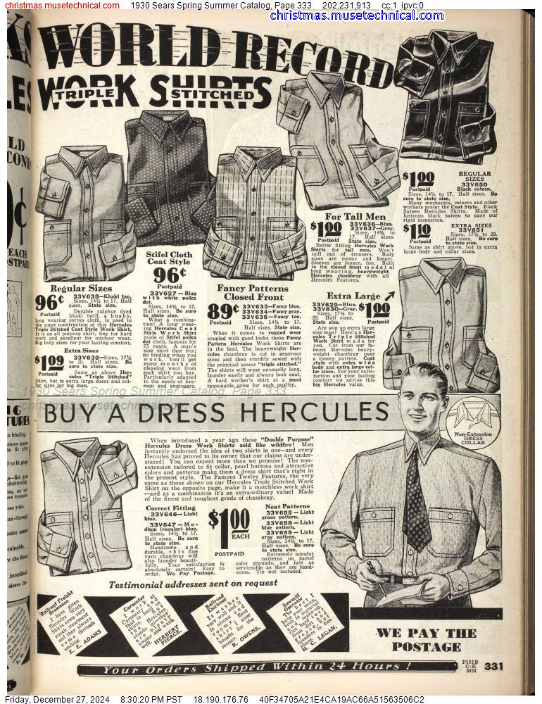 1930 Sears Spring Summer Catalog, Page 333