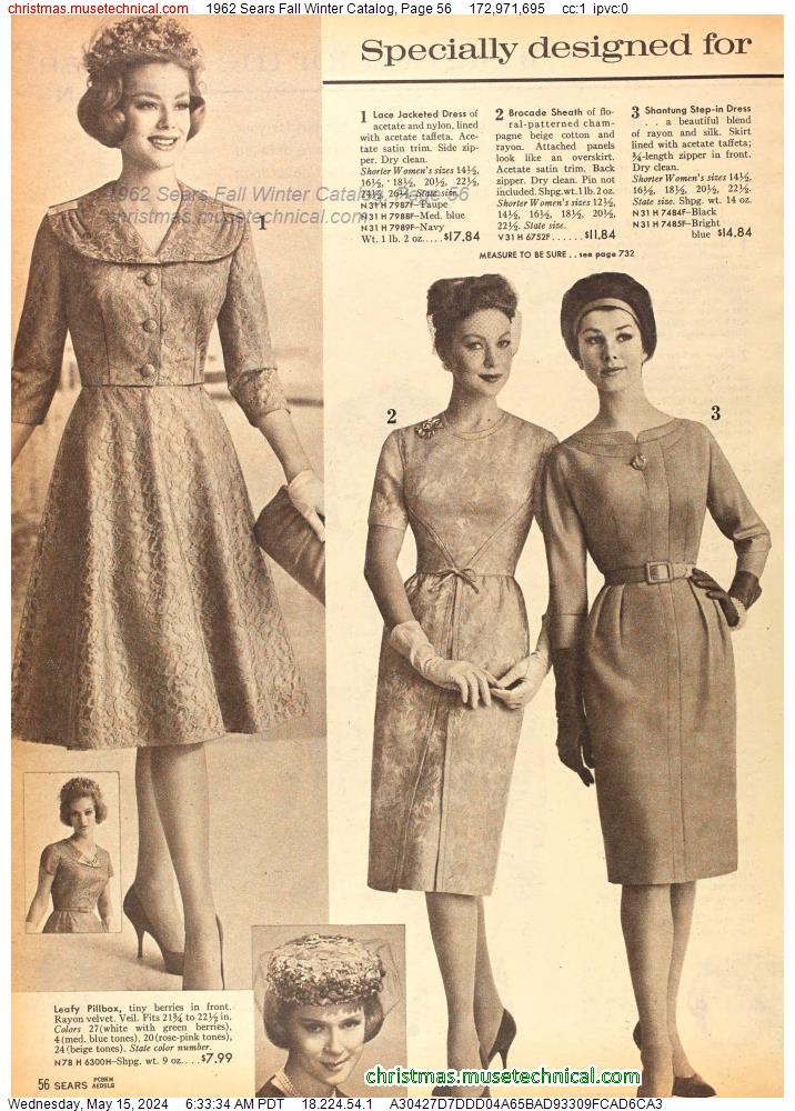 1962 Sears Fall Winter Catalog, Page 56