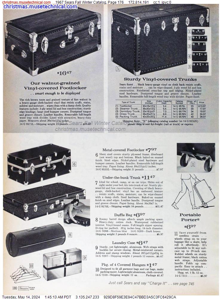 1967 Sears Fall Winter Catalog, Page 176
