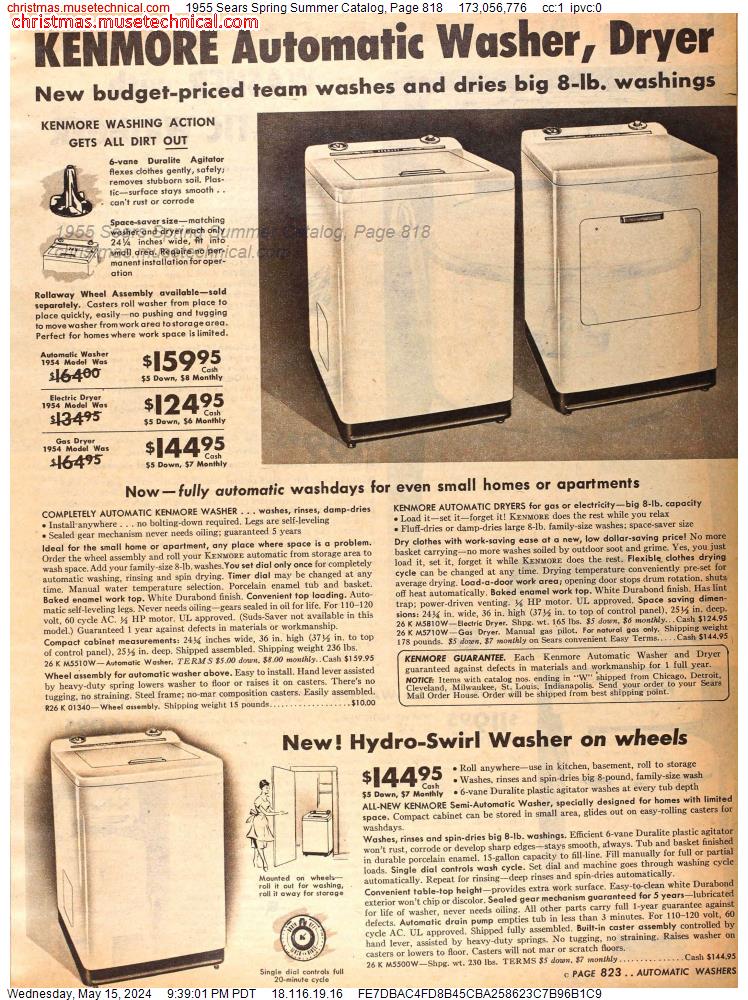 1955 Sears Spring Summer Catalog, Page 818