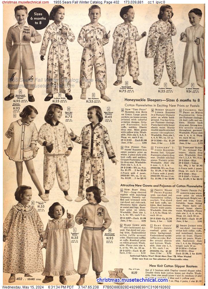 1955 Sears Fall Winter Catalog, Page 402