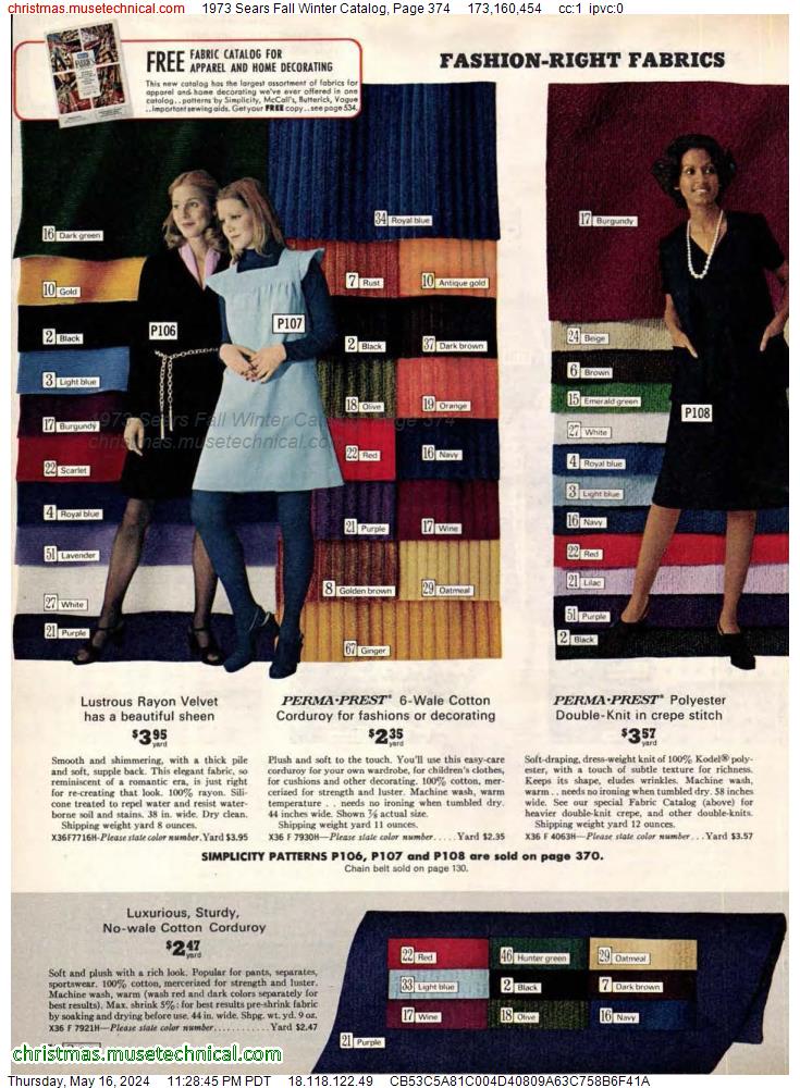 1973 Sears Fall Winter Catalog, Page 374