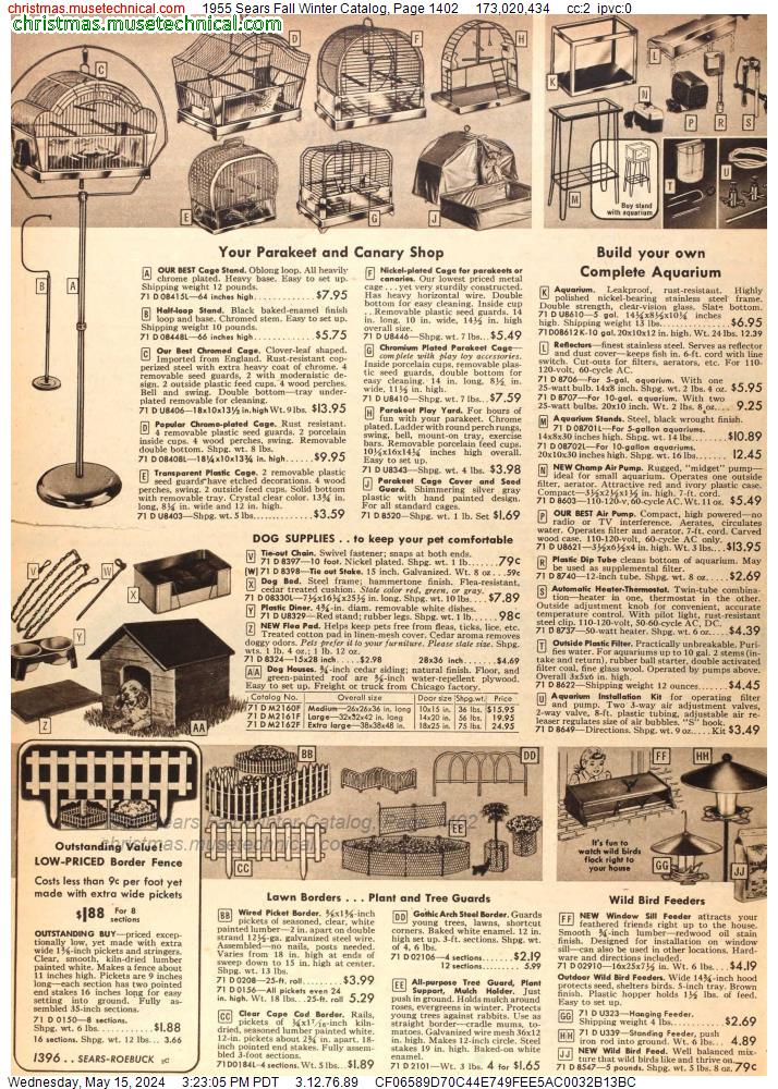 1955 Sears Fall Winter Catalog, Page 1402