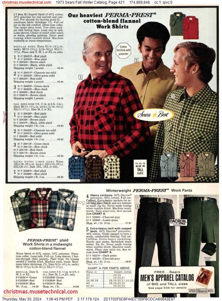 1973 Sears Fall Winter Catalog, Page 421