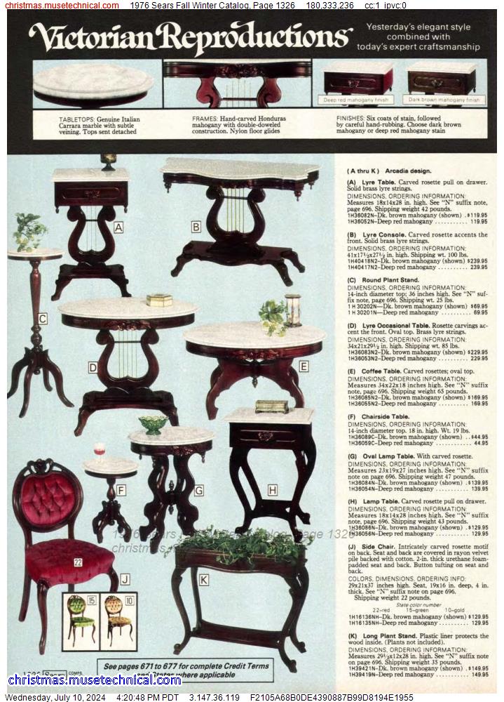 1976 Sears Fall Winter Catalog, Page 1326