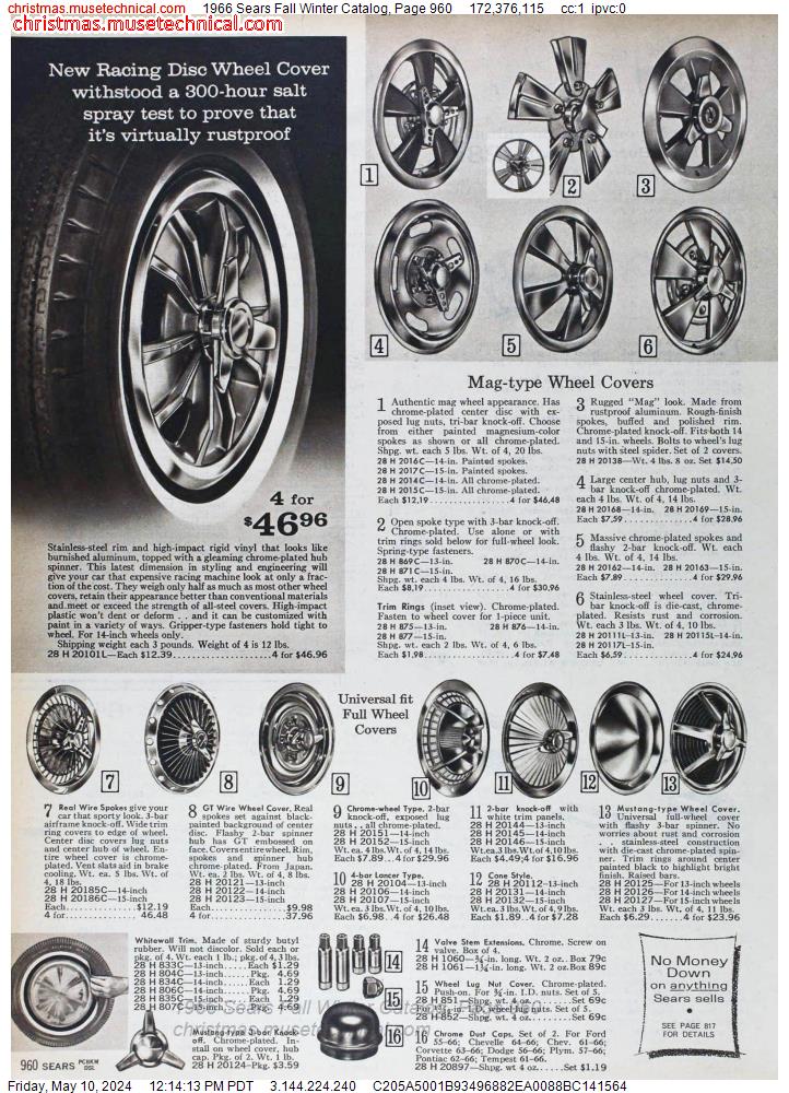 1966 Sears Fall Winter Catalog, Page 960