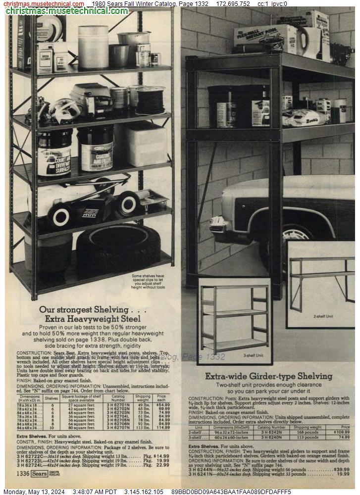 1980 Sears Fall Winter Catalog, Page 1332