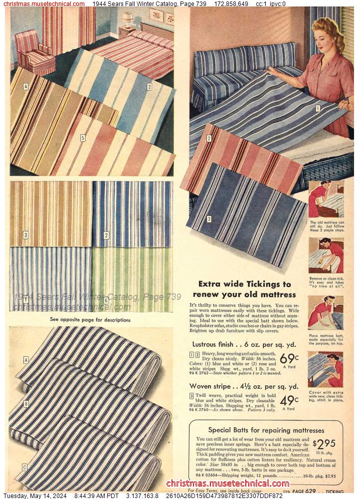 1944 Sears Fall Winter Catalog, Page 739