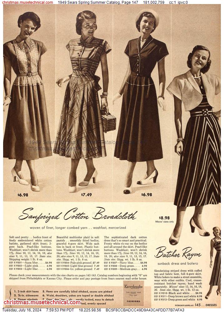 1949 Sears Spring Summer Catalog, Page 147