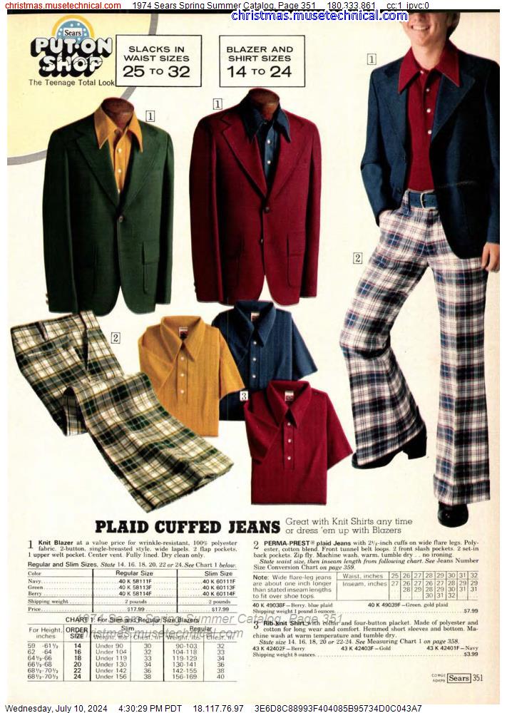 1974 Sears Spring Summer Catalog, Page 351