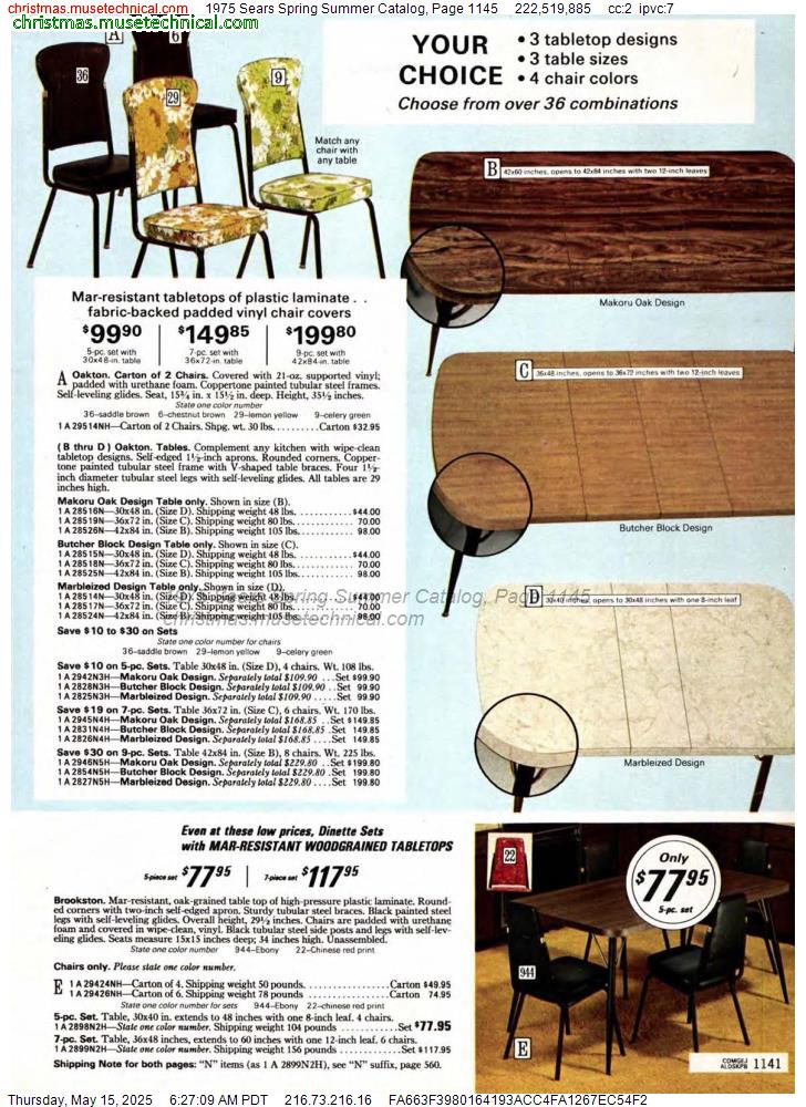 1975 Sears Spring Summer Catalog, Page 1145